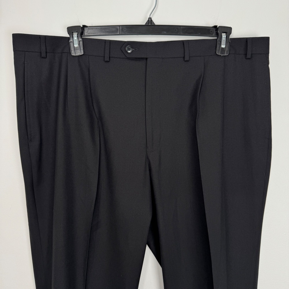 Lauren Ralph Lauren Mens Black Pleated Cuffed Dress Pants 42W x 32L‎ Washable - Picture 2 of 8